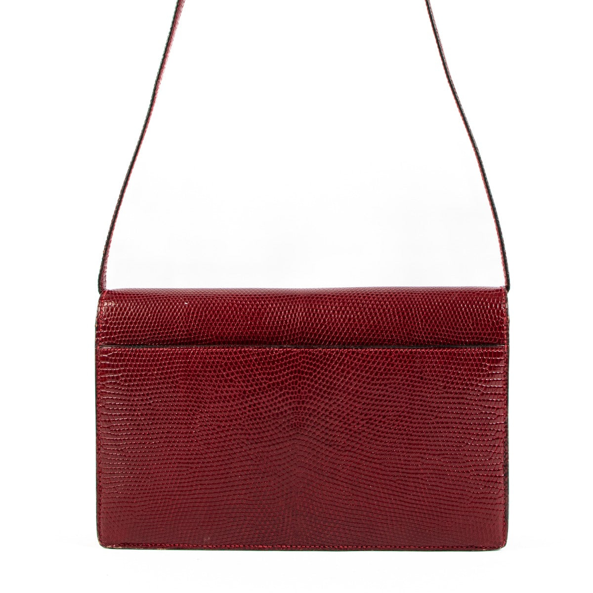 Hermès Annie Rouge H Lizard Vintage Shoulder Bag