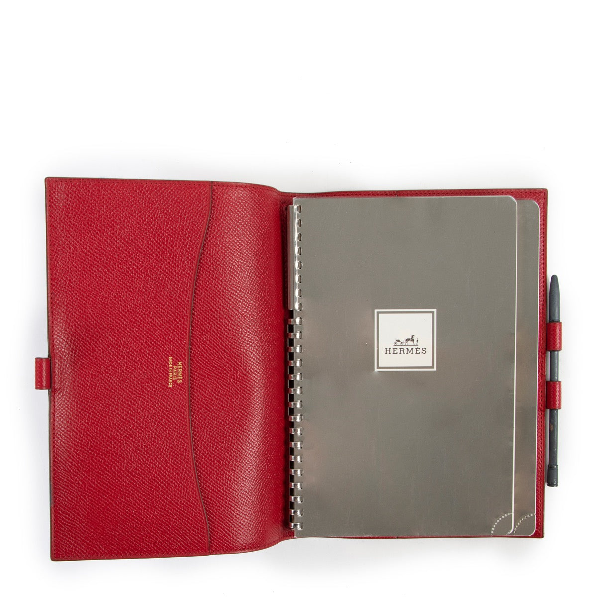 Buy an 100% authentic second hand Hermès Red Epsom Leather Notebook at Labellov