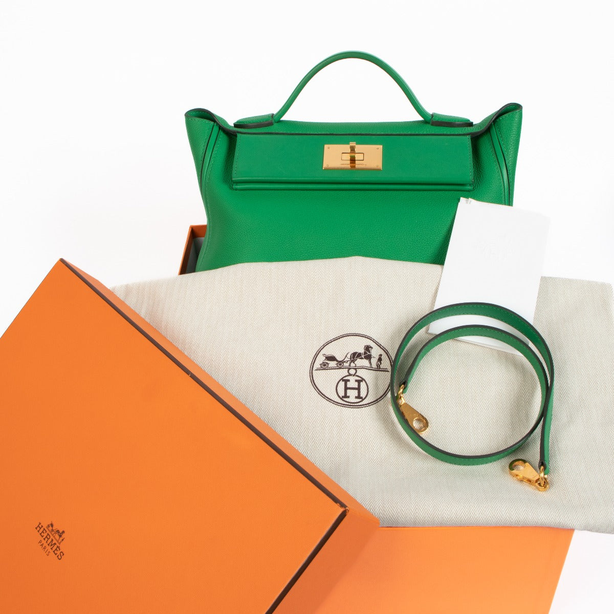 Hermès 24/24 29 Bambou Togo/Swift Gold Hardware
