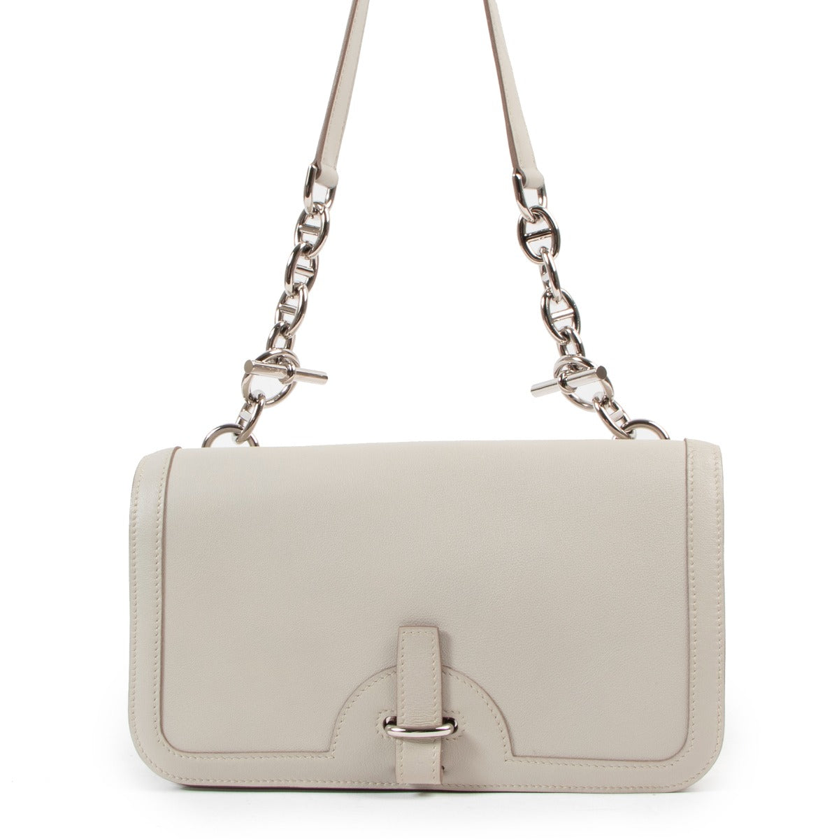 Hermès Chaine d'Ancre Beige Swift PHW