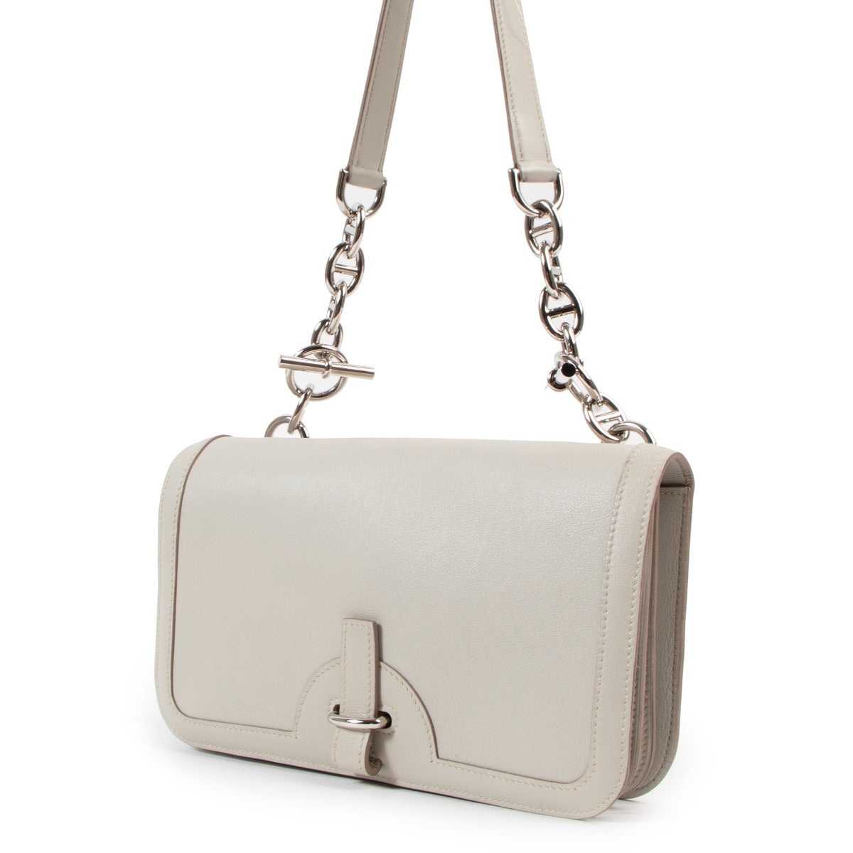 Hermès Chaine d'Ancre Beige Swift PHW