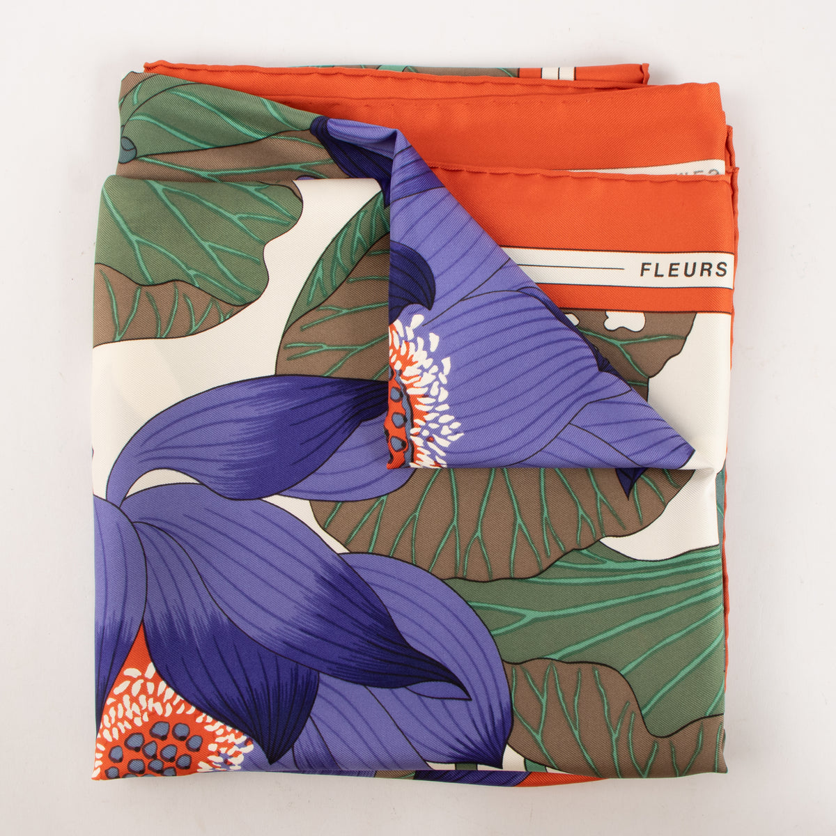 Hermès Fleurs de Lotus Multicolor Silk Carré 90 Scarf
