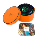 Authentieke Hermès Carré Plissé groen donkerblauw voor de juiste prijs bij LabelLOV vintage webshop. Hermès Carré Plissé Green and dark blue. Veilig online winkelen. Luxe, vintage, mode. Antwerpen, België.