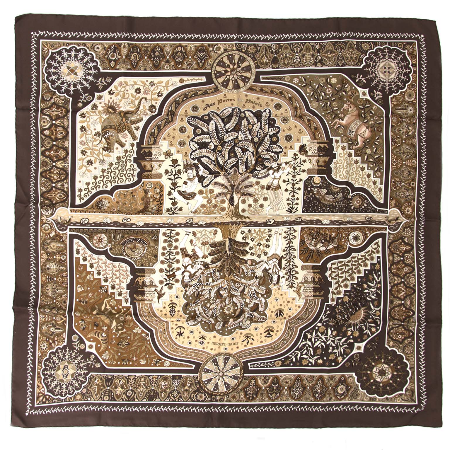 koop veilig online aan de bsete prijs Hermès Carré De Soie 'Aux Portes Du Palais' online webshop labellov.com