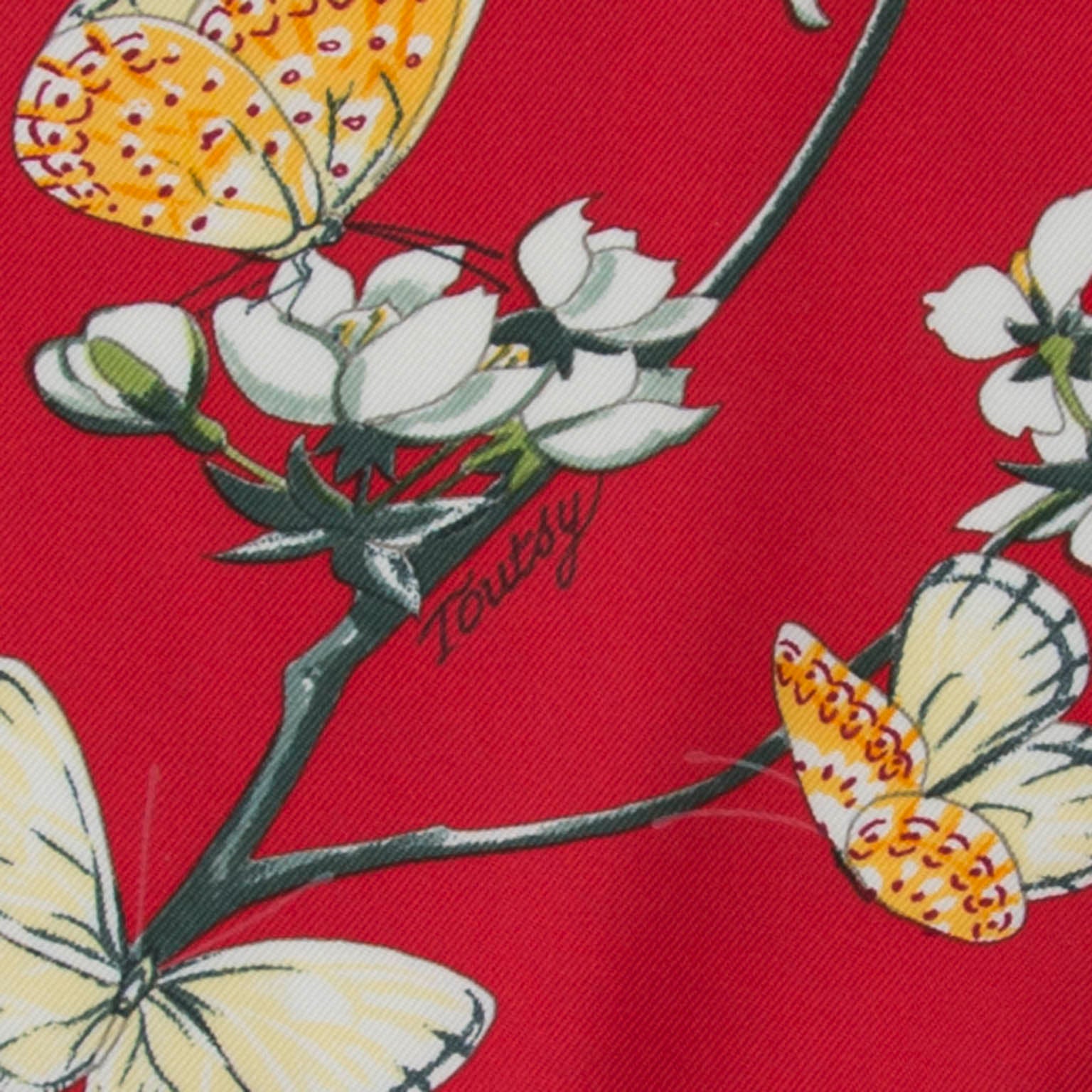buy safe online secondhand Hermès Carré De Soie 'Vol Amoureux Des Azurés' best price online webshop labellov.com