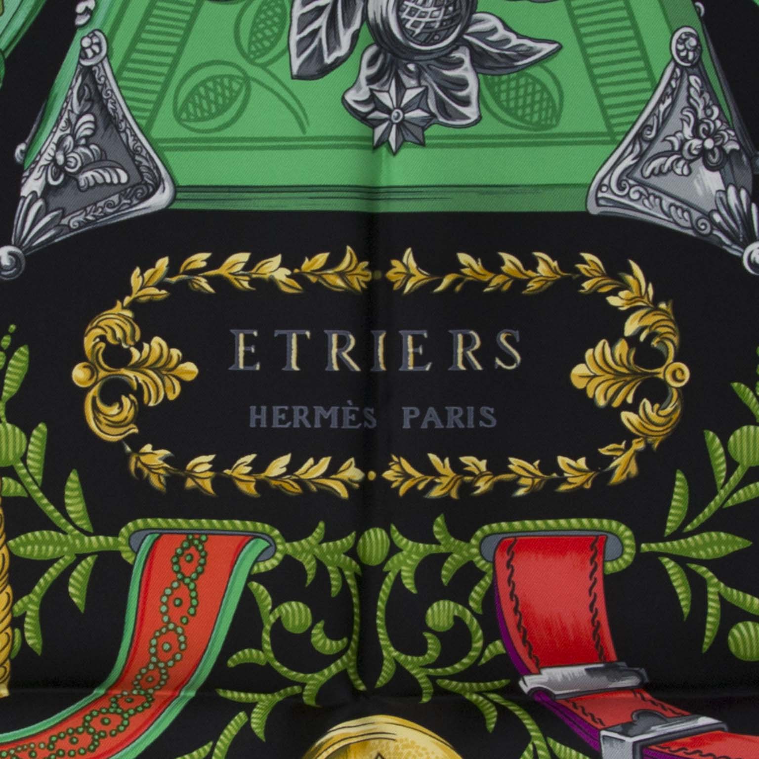 buy safe online secondhand designer Hermès Carré De Soie 'Etriers' at the best price online webshop labellov