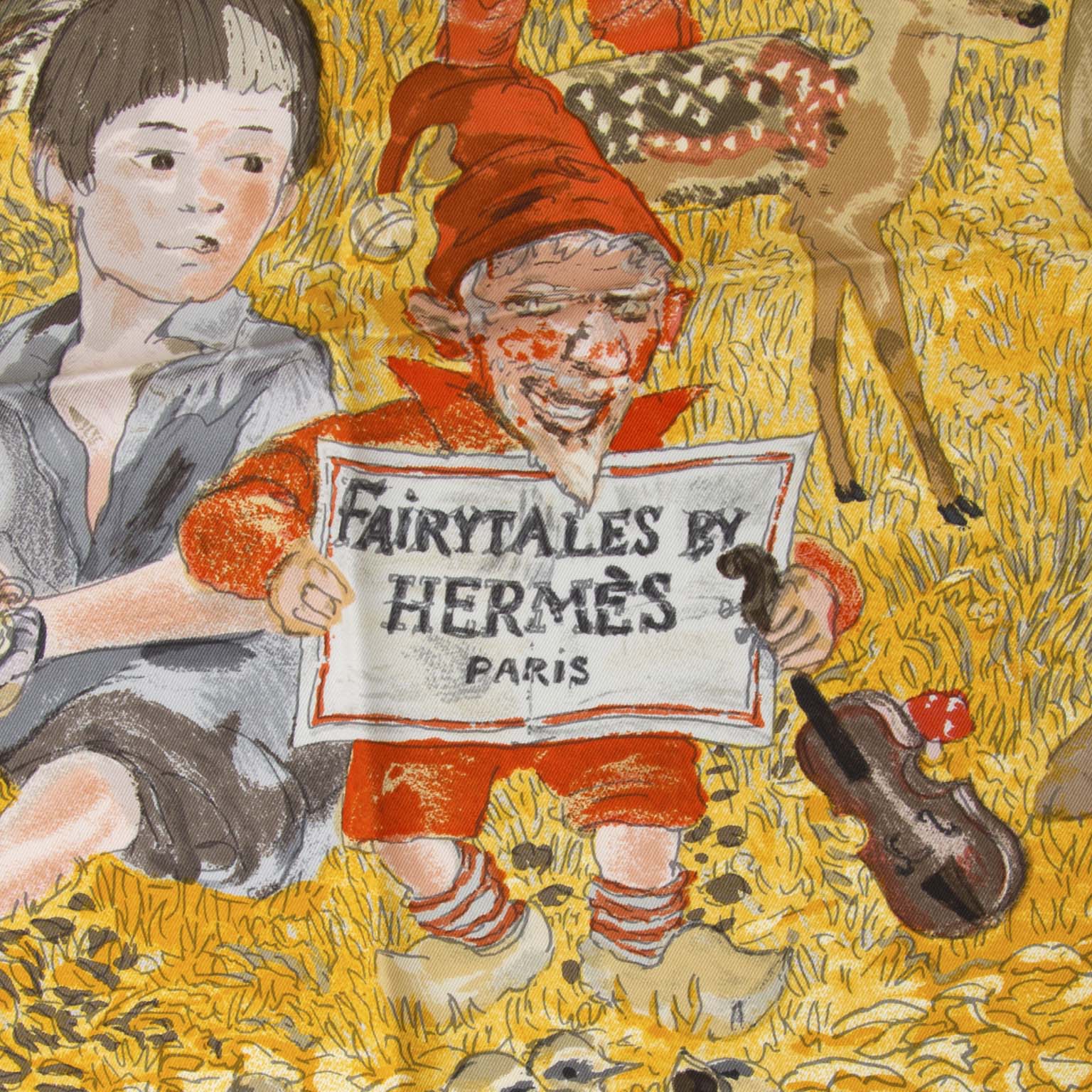 koop online aan de beste prijs Hermès Carré De Soie 'Fairytales' online webshop labellov.com