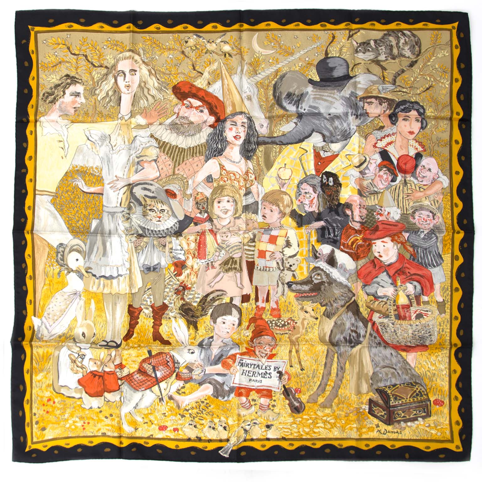 buy safe online at the best price Hermès Carré De Soie 'Fairytales' like new , worldiwide shipping site en ligne labellov.Com