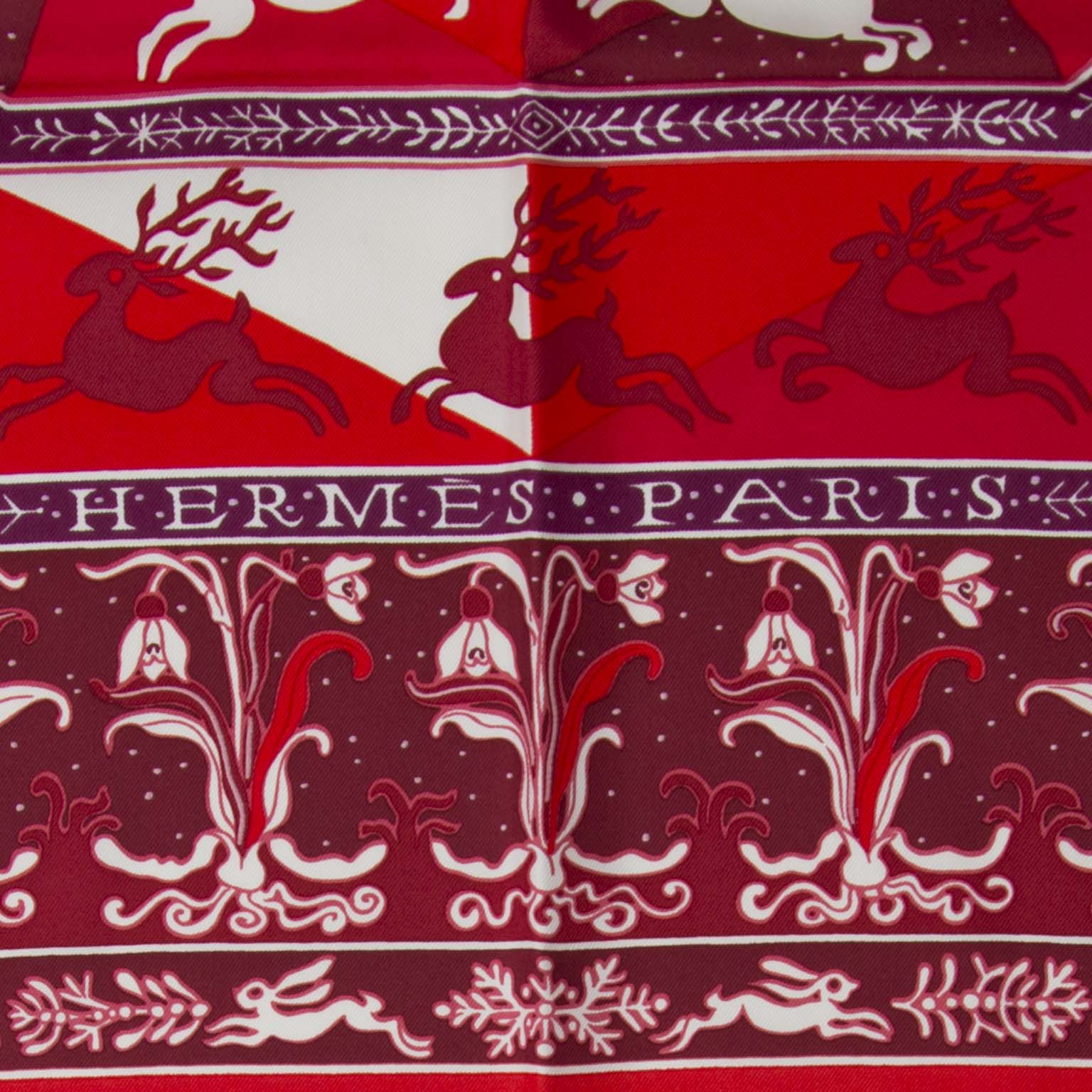 koop veilig online aan de beste prijs Hermès Carré De Soie 'Edelweiss' onilne webshop labellov.com
