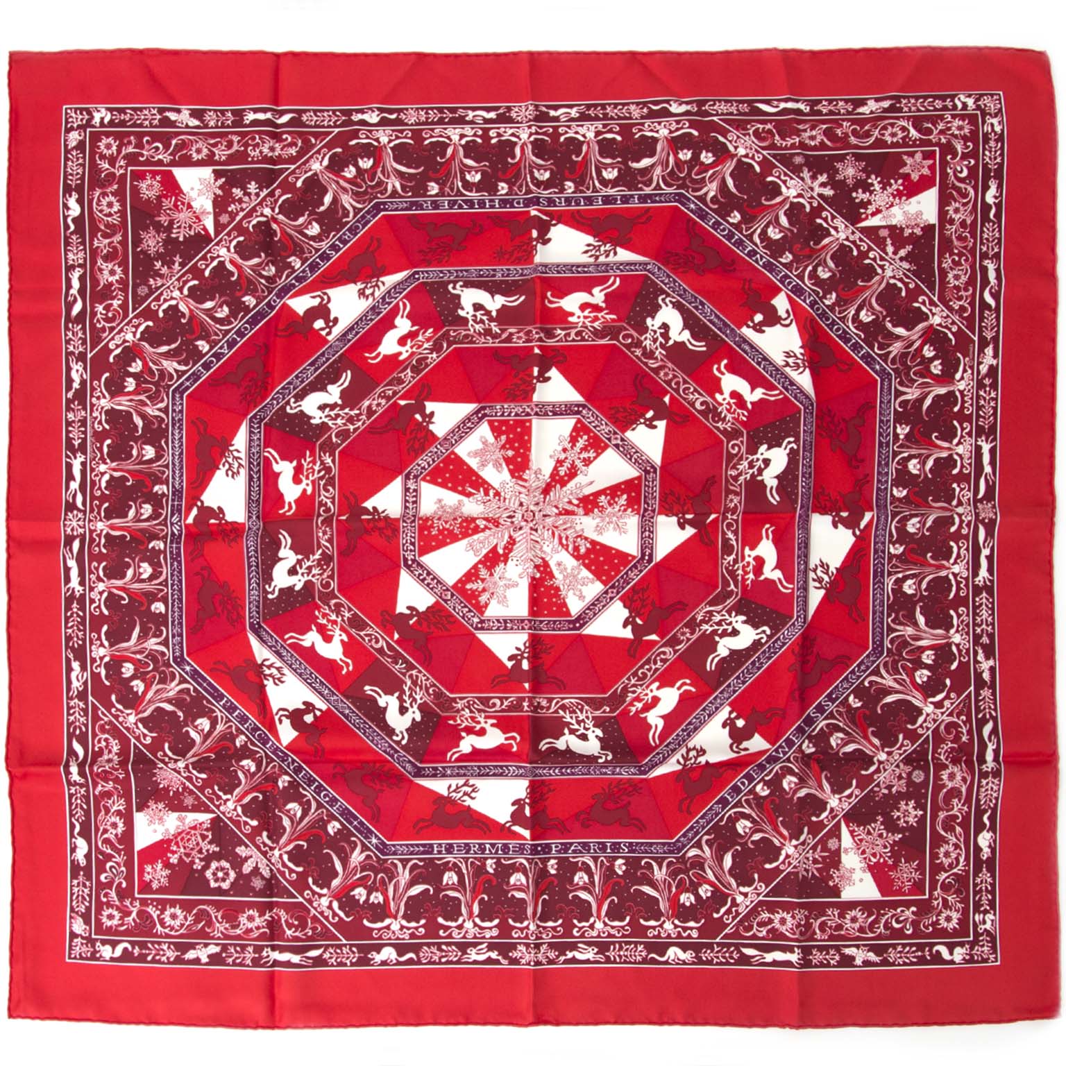 acheter en ligne pour le meilleur prix Hermès Carré De Soie 'Edelweiss' comme neuf site enligne labellov.com