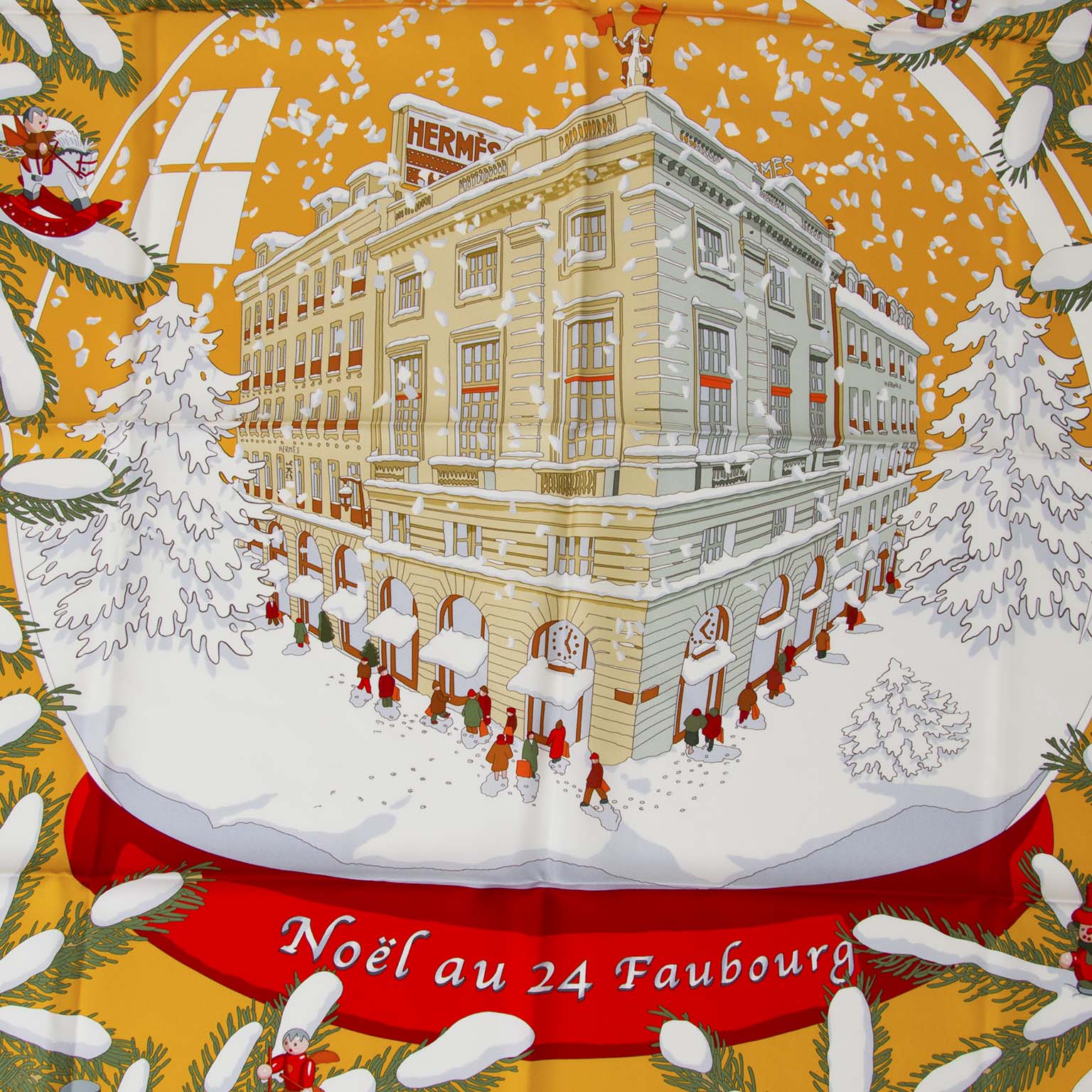 acheter en ligne labellov.com carré Hermès Carré De Soie 'Noël Au 24 Faubourg' pour le meilleur prix comme neuf , Anvers