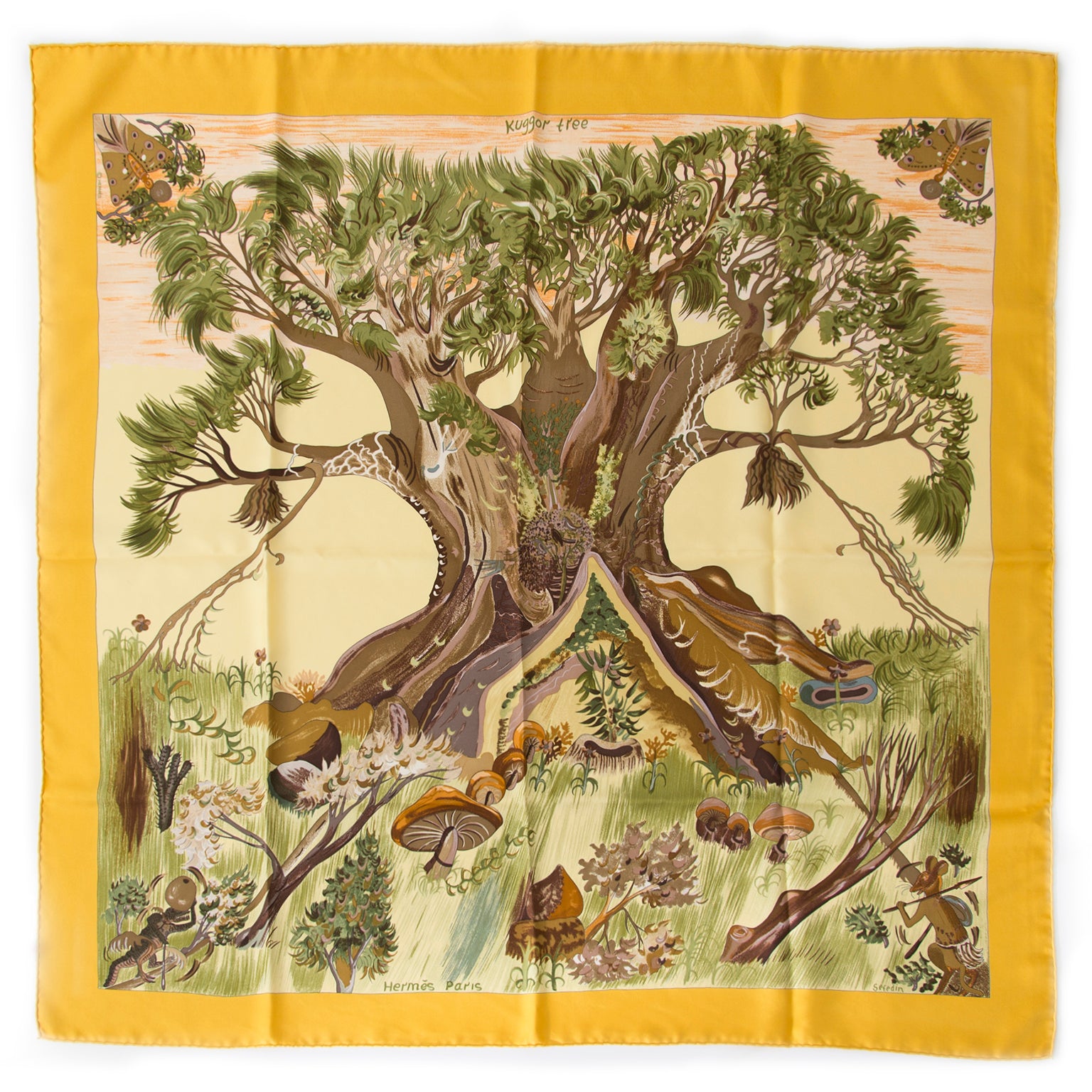 acheter en ligne pour le meilleur prix carré Hermès Carré De Soie 'Kuggor Tree' comme neuf site en ligne labellov.com