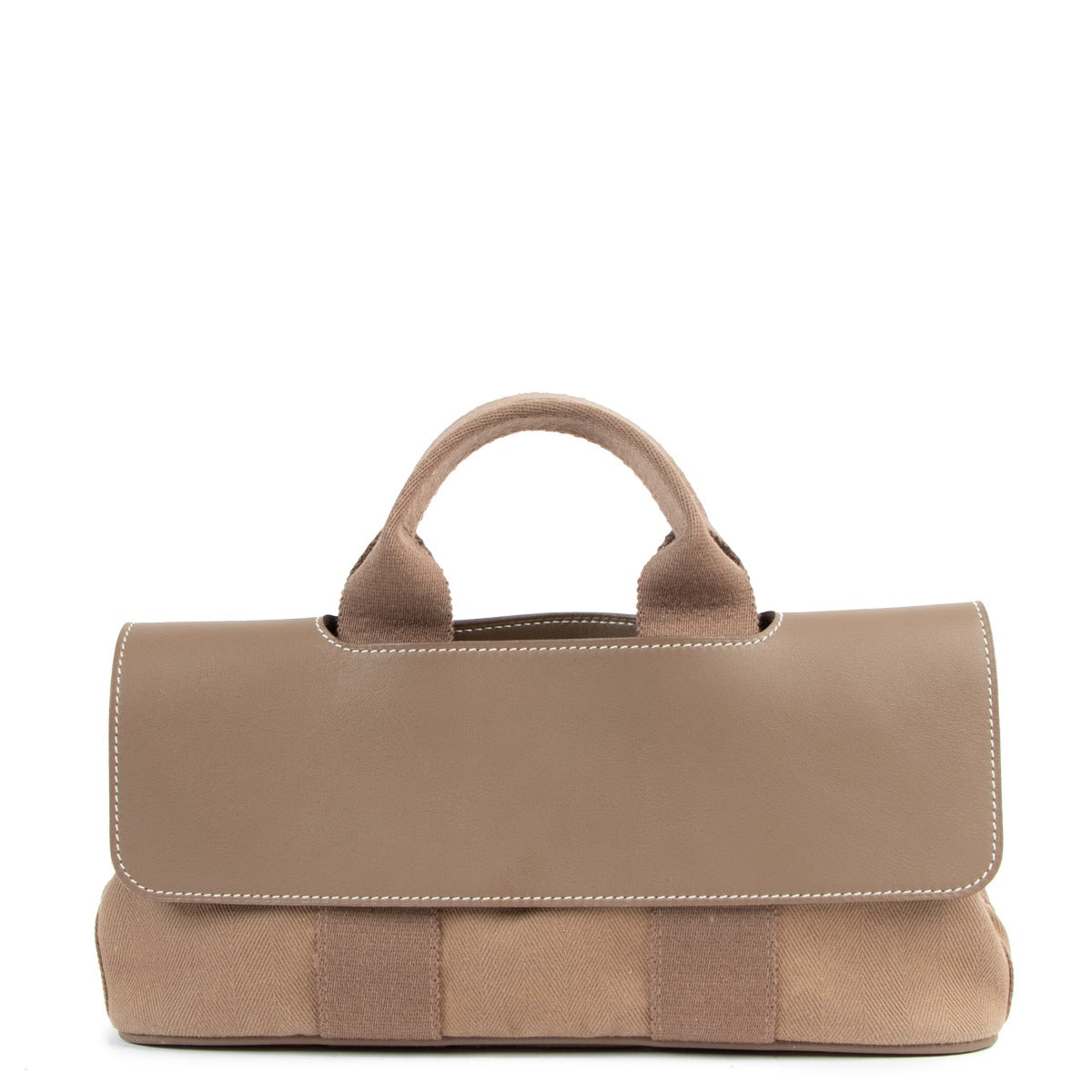 Hermès Valparaiso PM Etoupe Canvas And Leather Handbag