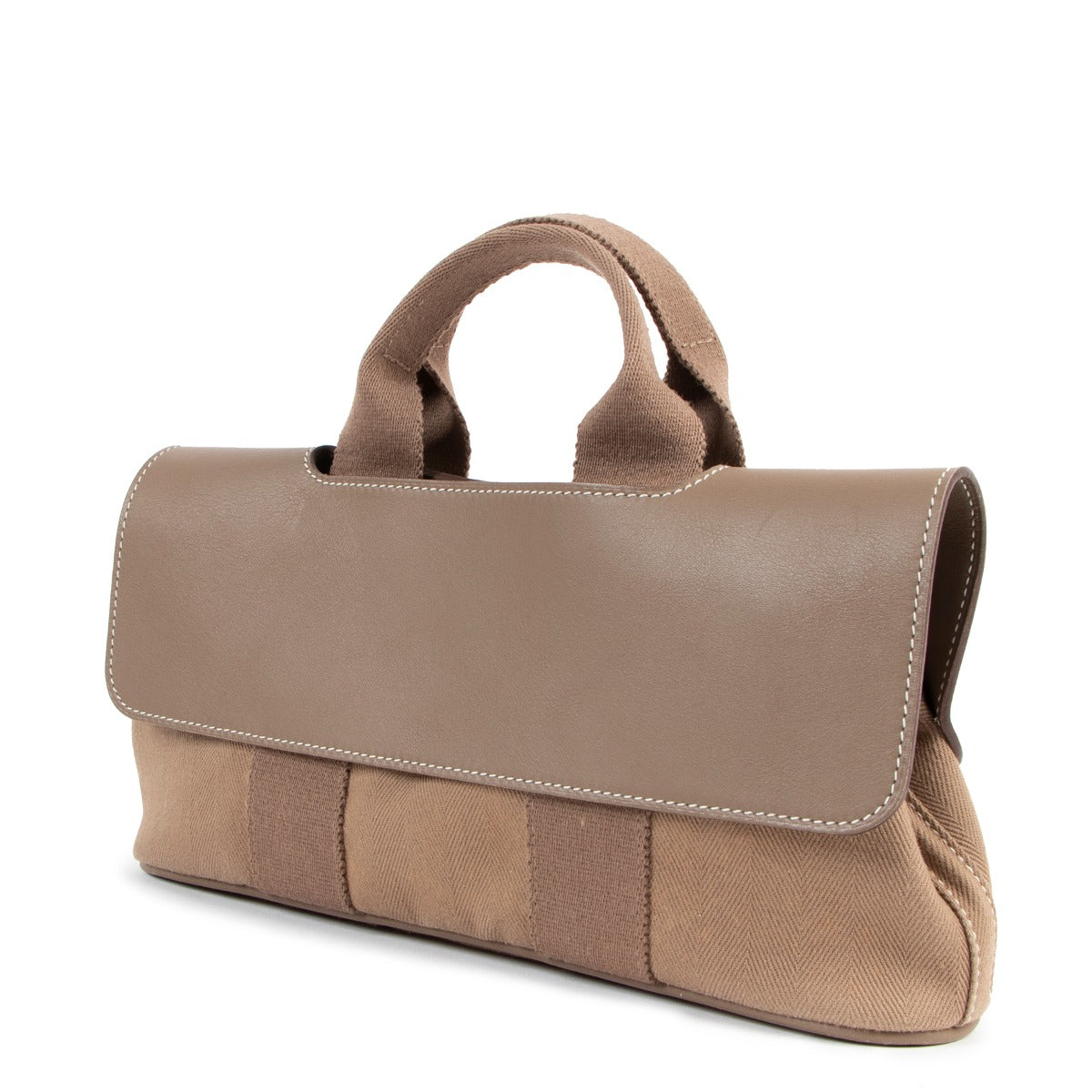 Hermès Valparaiso PM Etoupe Canvas And Leather Handbag