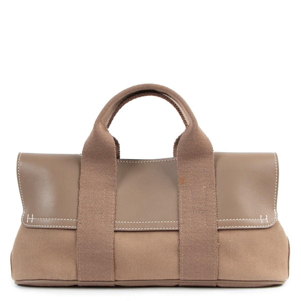 Hermès Valparaiso PM Etoupe Canvas And Leather Handbag