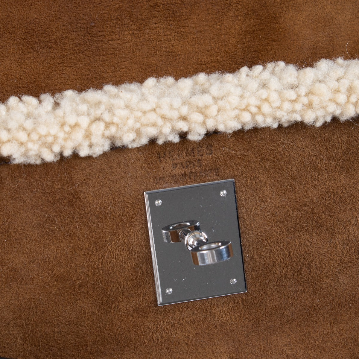 Hermès Kelly 35 Teddy Shearling/Ebene Barenia PHW