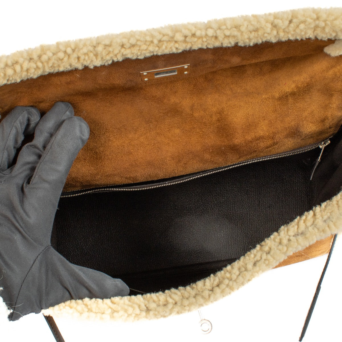 Hermès Kelly 35 Teddy Shearling/Ebene Barenia PHW