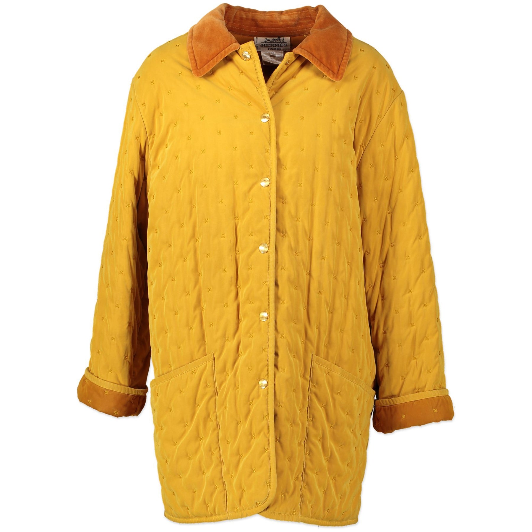 100% authentic Hermes Yellow Button Up Parka - size 38 for the best price at Labellov