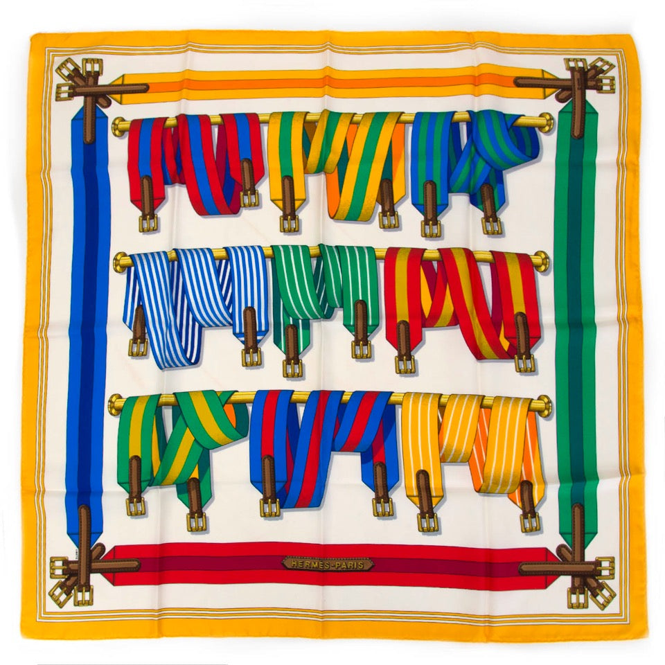 acheter en ligne pour le meilleur prix Hermès Silk Carré Scarf Brutelles comme neuf