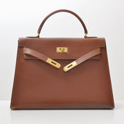 buy online second hand vintage hermes noisette boxcalf kelly for the best price 100% real authentic Hermes