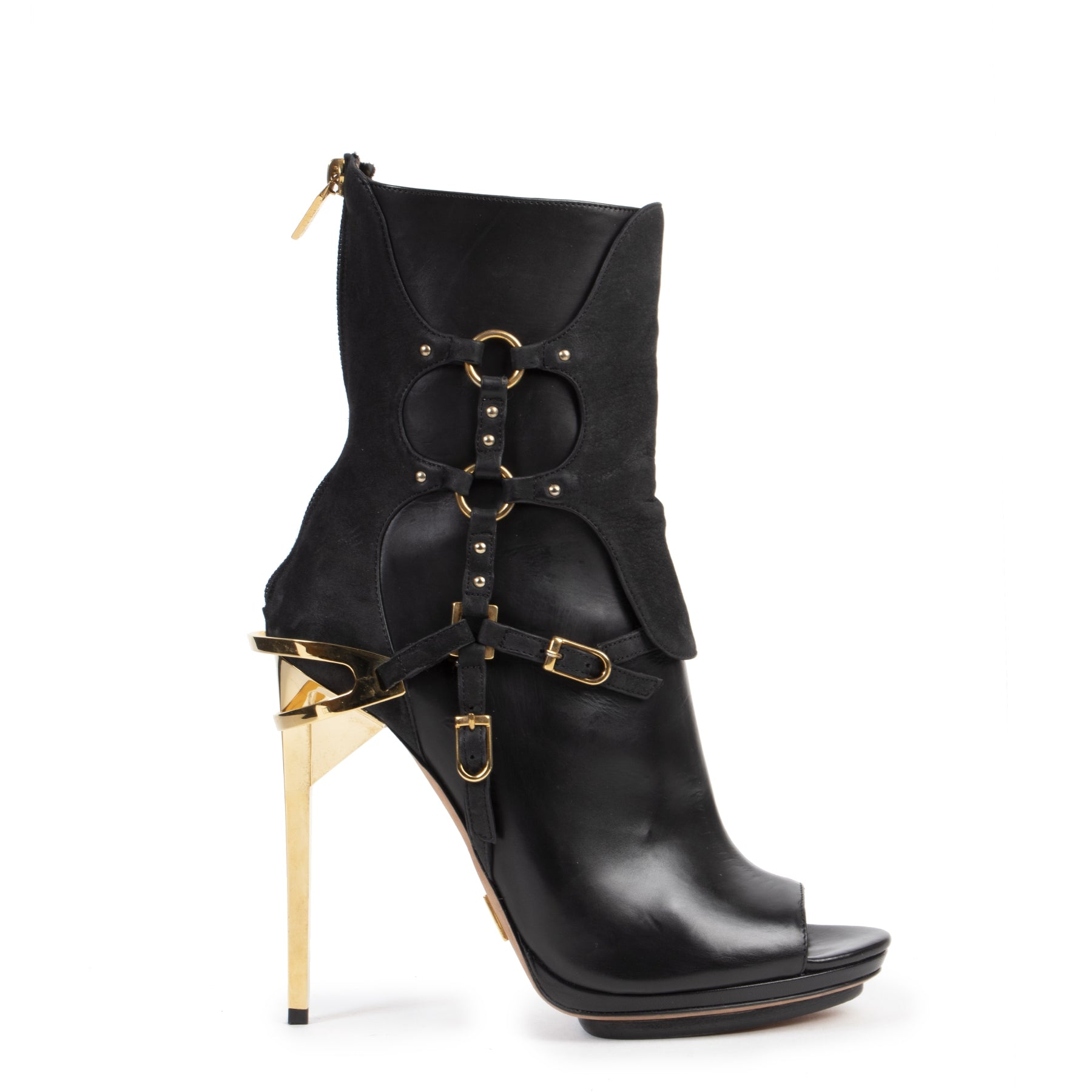 Herve Leger Black Alyn Day Boots available online at Labellov secondhand luxury