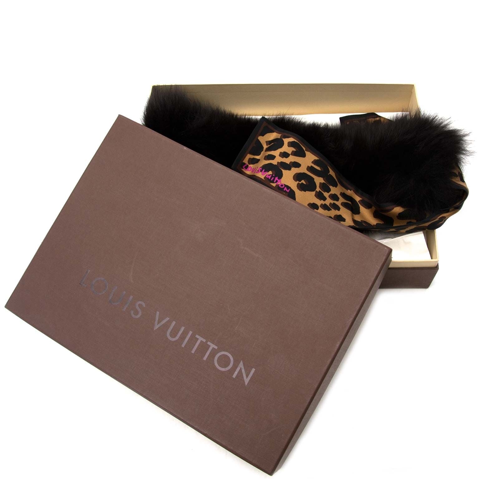 koop Louis Vuitton x Stephen Sprouse Silk Leopard And greenland Fox Bandeau/scarf bij labellov