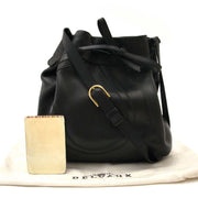 koop Delvaux Black Leather Drawstring Bucketbag bij labellov en betaal veilig online