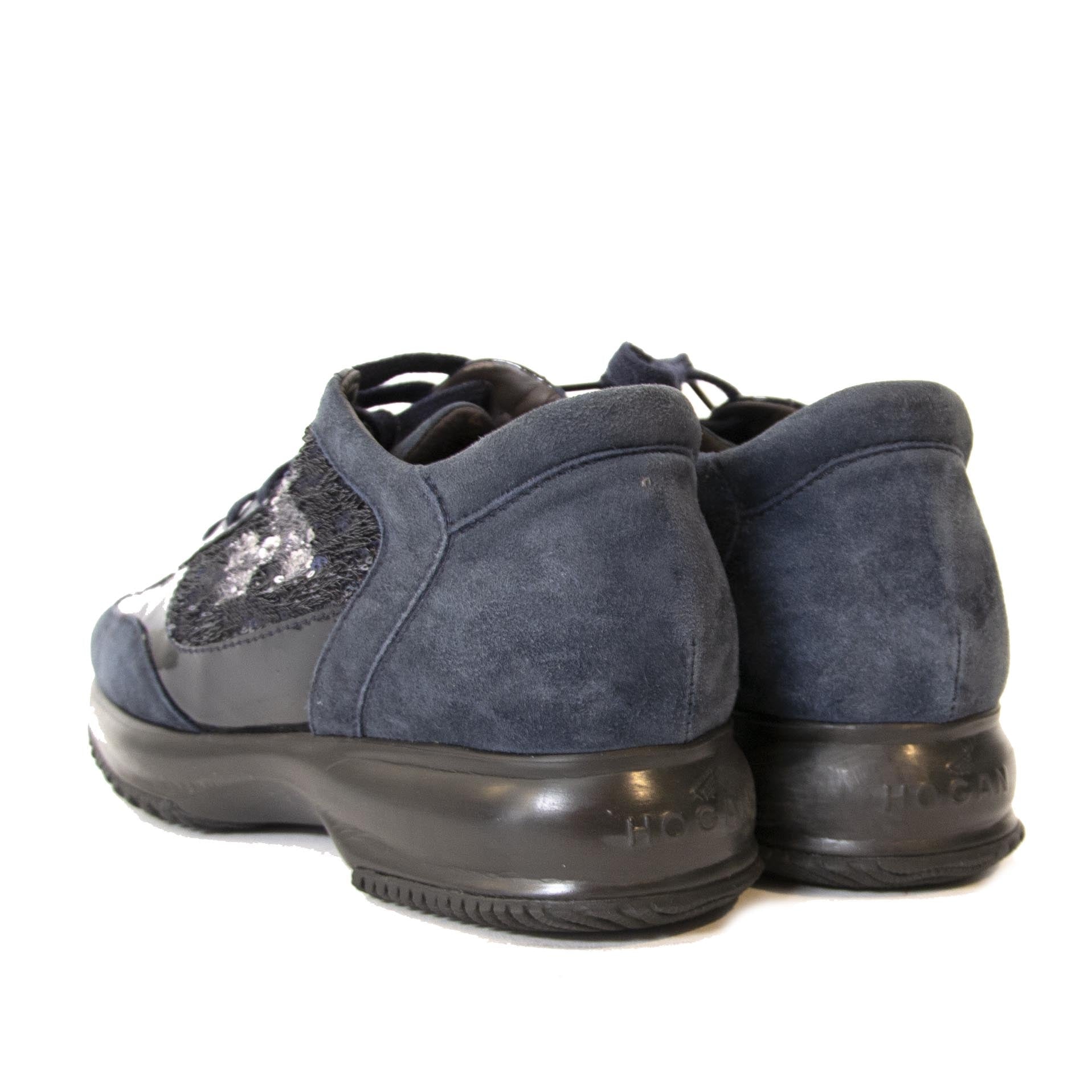 Hogan Interactive Blue Suede Sneakers