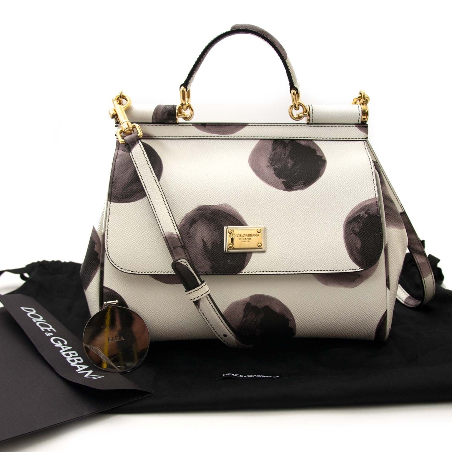 achetez Dolce & Gabbana White Leather Miss Sicily Medium Shoulder bag sur labellov pour le meilleur prix