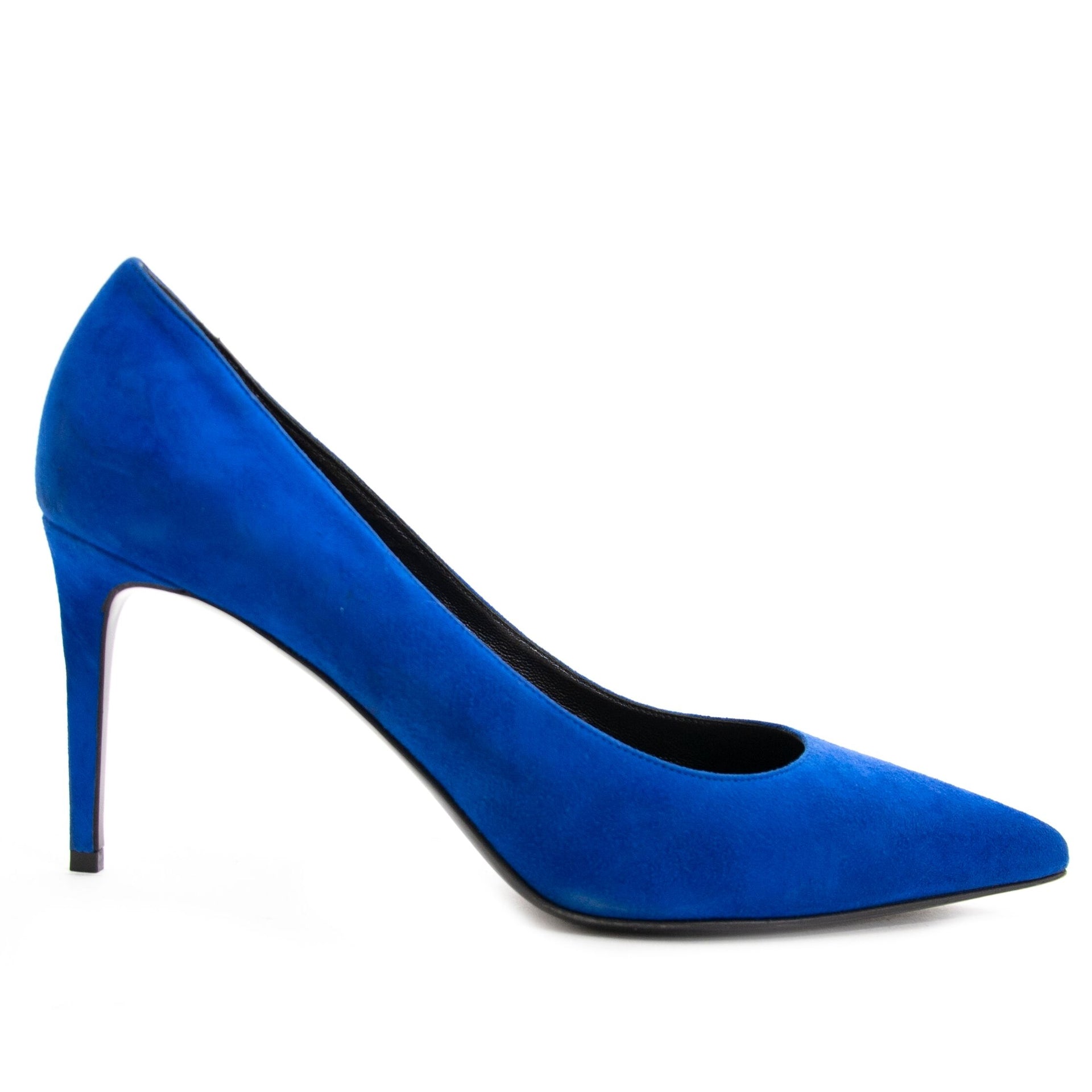 Saint Laurent Blue Suede Pointy Toe Pumps - Size 40,5