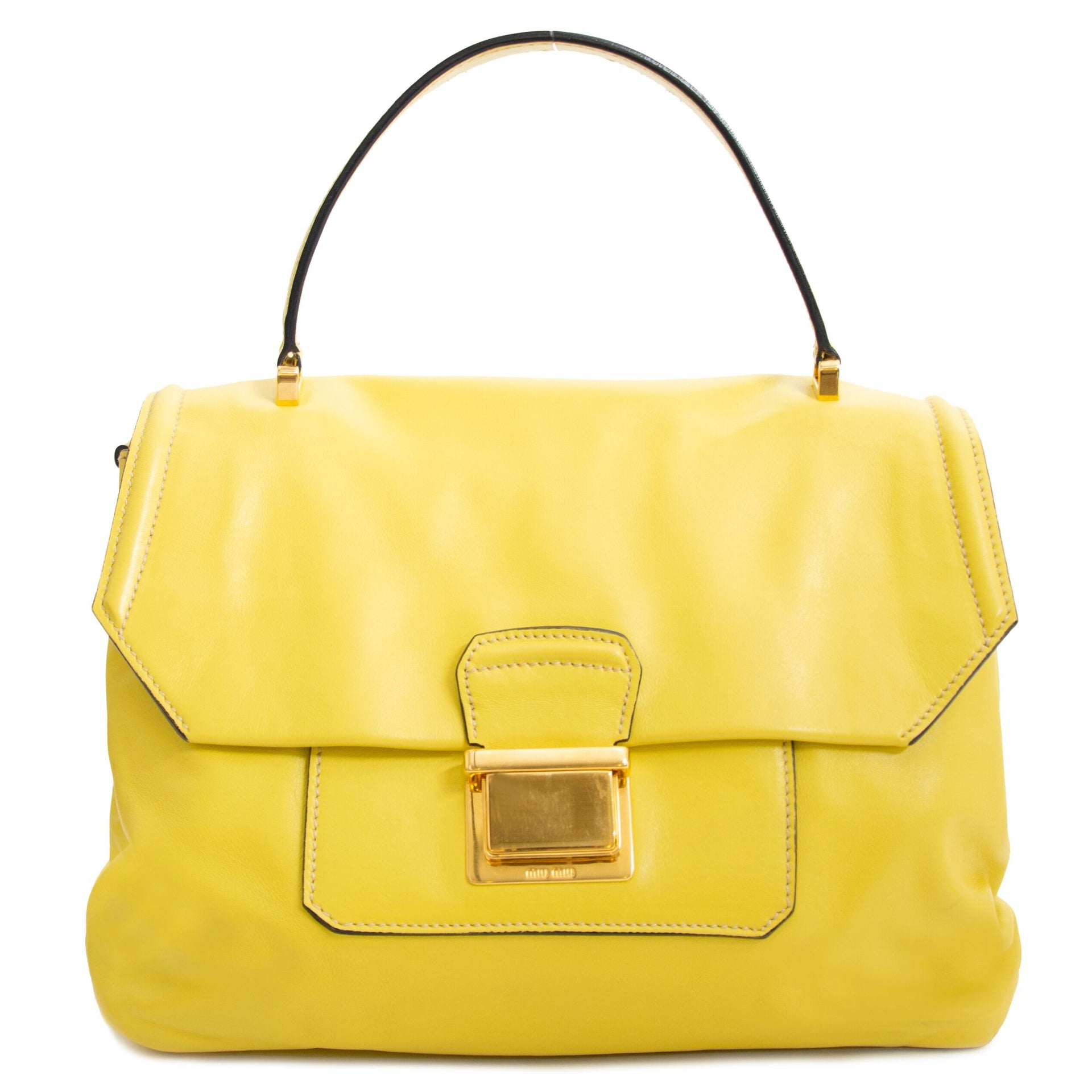 Miu Miu Pineapple Calf Leather Top Handle Bag