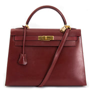 koop jou Hermes Kelly Sellier 32 Bordeaux Box Calf online aan de beste prijs Hermes Kelly Sellier 32 Bordeaux Box Calf