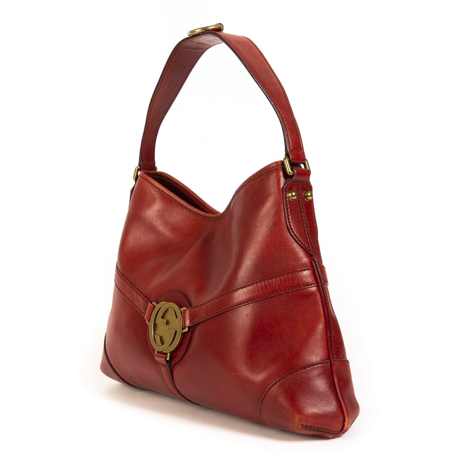 Gucci Red Interlocking GG Reins Shoulder Bag