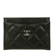 Authentieke Tweedehands Chanel Black Quilted Leather Card Holder juiste prijs veilig online shoppen luxe merken webshop winkelen Antwerpen België mode fashion