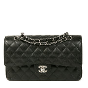 100% authentic Chanel Medium Classic Flap Bag Caviar PHW