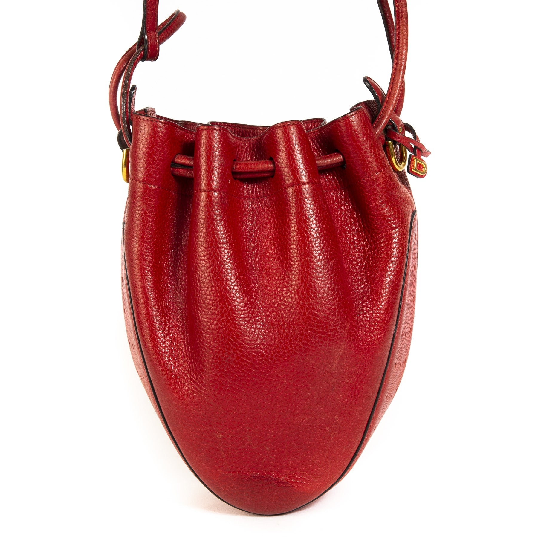 Delvaux Red Leather Bucket Bag