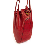 Delvaux Red Leather Bucket Bag