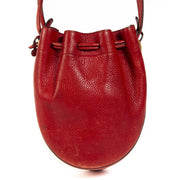 Delvaux Red Leather Bucket Bag