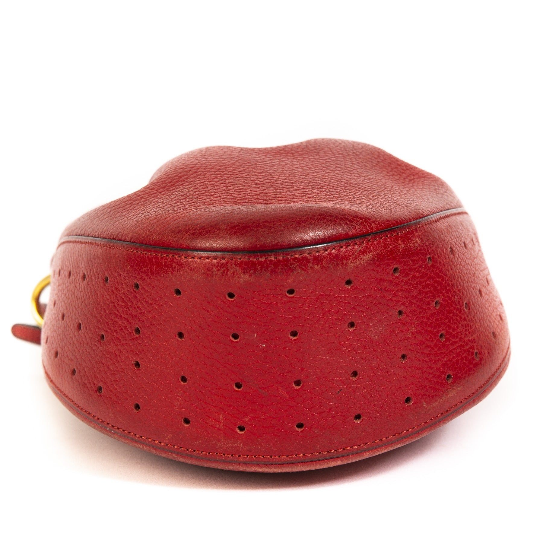 Delvaux Red Leather Bucket Bag