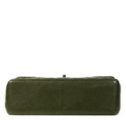 Authentieke Tweedehands Chanel Olive Green Jumbo Classic Double Flap Bag juiste prijs veilig online shoppen luxe merken webshop winkelen Antwerpen België mode fashion
