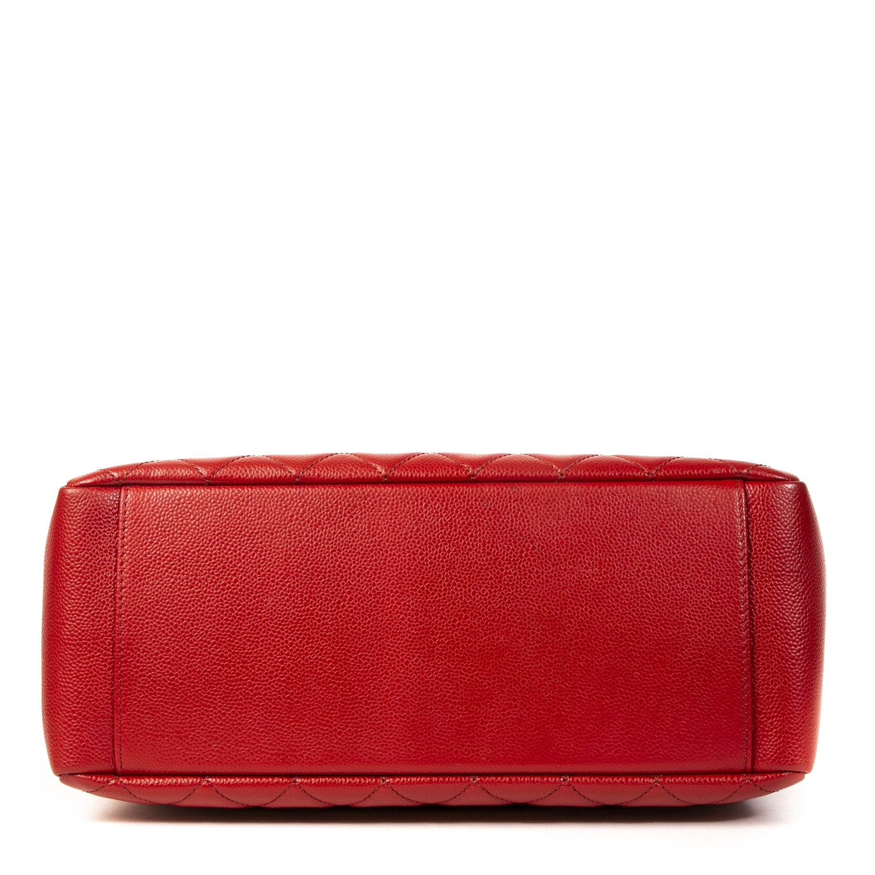 Authentieke Tweedehands Chanel Red Quilted Caviar Shopper juiste prijs veilig online shoppen luxe merken webshop winkelen Antwerpen België mode fashion