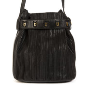Delvaux Black Toile De Cuir Calicot Bucket Bag