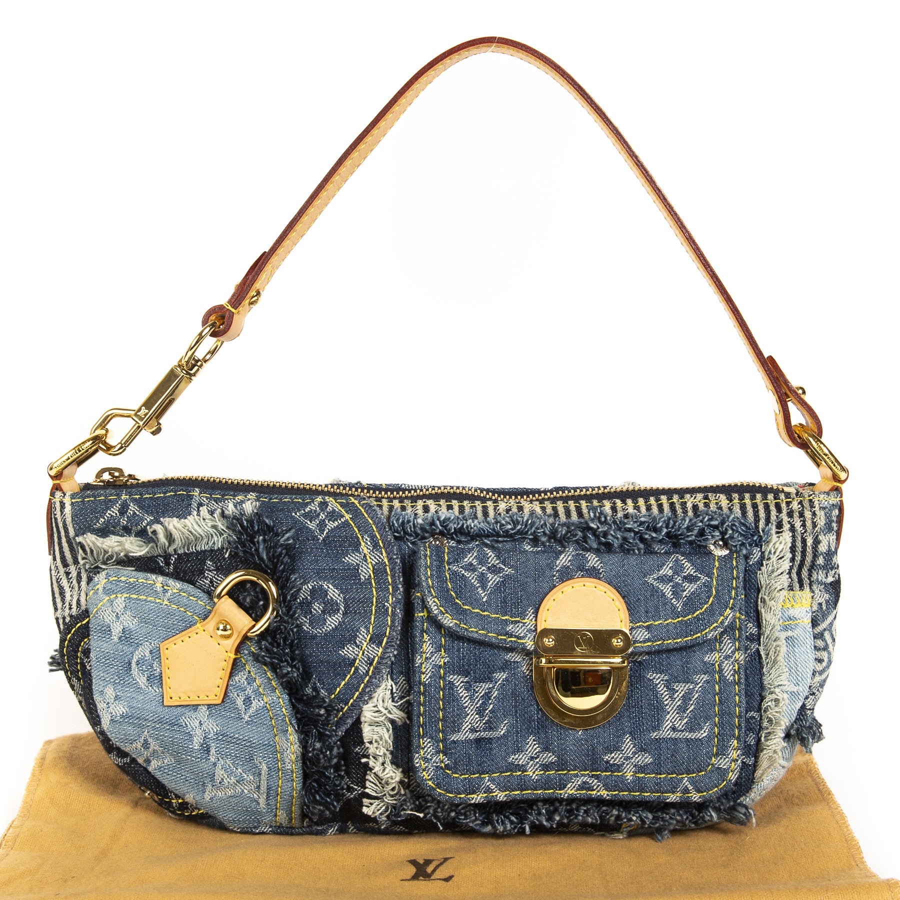 Louis Vuitton Limited Edition Monogram Denim Patchwork Bag
