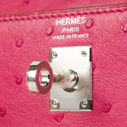 Hermès Kelly 25 Sellier Rose Tyrien Ostrich PHW