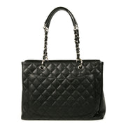 Authentieke Tweedehands Chanel Black Quilted Caviar Shopper juiste prijs veilig online shoppen luxe merken webshop winkelen Antwerpen België mode fashion