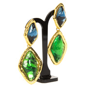Yves Saint Laurent Golden Gem Drop Clip-on Earrings