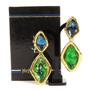 shop safe online Yves Saint Laurent Golden Gem Drop Clip-on Earrings