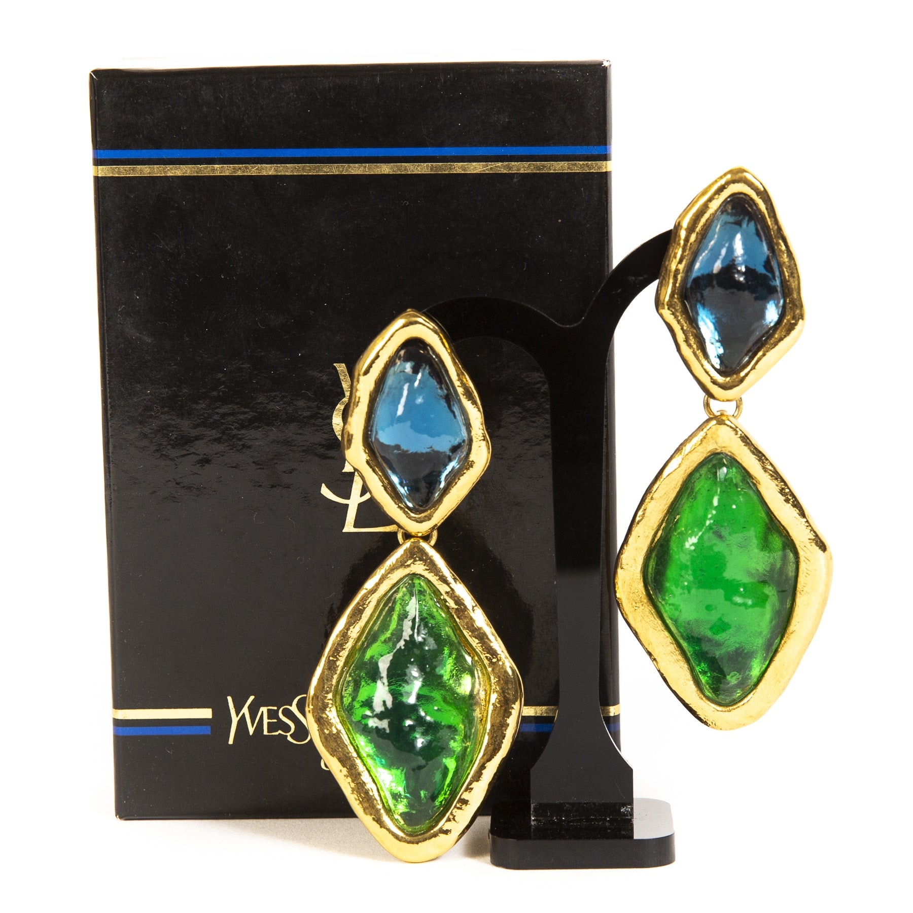 shop safe online Yves Saint Laurent Golden Gem Drop Clip-on Earrings