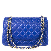 Authentieke Tweedehands Chanel Cobalt Blue Jumbo Classic Double Flap Bag juiste prijs veilig online shoppen luxe merken webshop winkelen Antwerpen België mode fashion