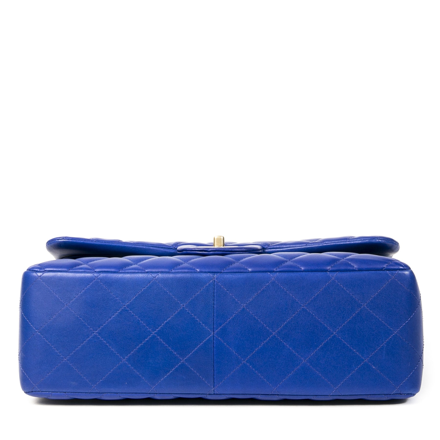 Authentieke Tweedehands Chanel Cobalt Blue Jumbo Classic Double Flap Bag juiste prijs veilig online shoppen luxe merken webshop winkelen Antwerpen België mode fashion